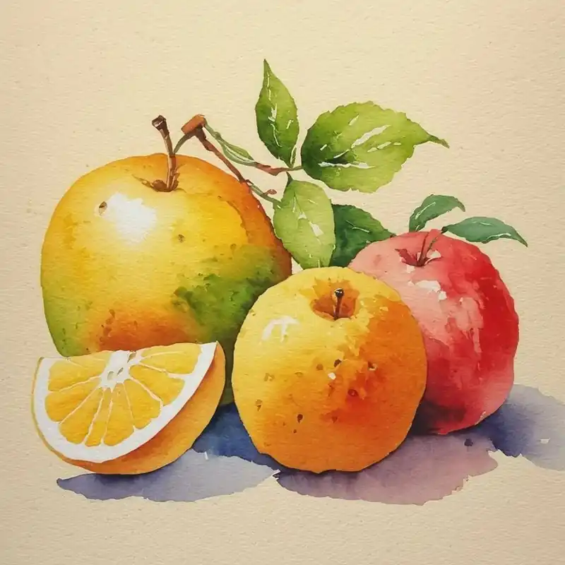 Watercolor Of Apples And Oranges Hot Picks