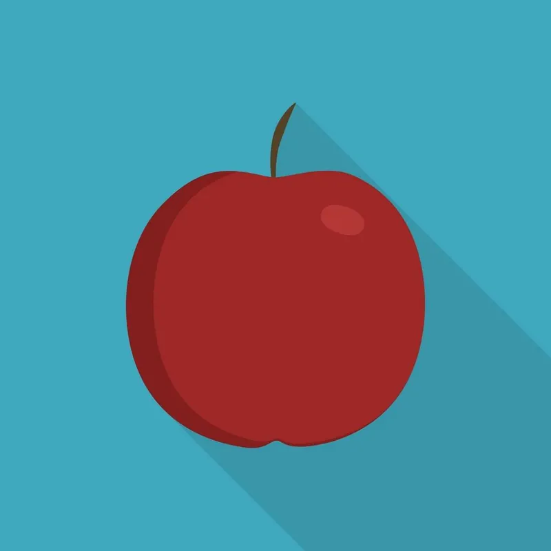 Red Apple Icon In Flat Long Shadow Design Holiday Sale