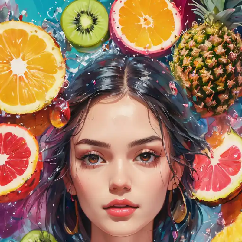 Trusted Brand Girl With Fruit