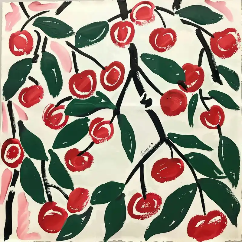 Summer Cherries Painting Matisse Style 13 Editor’s Pick