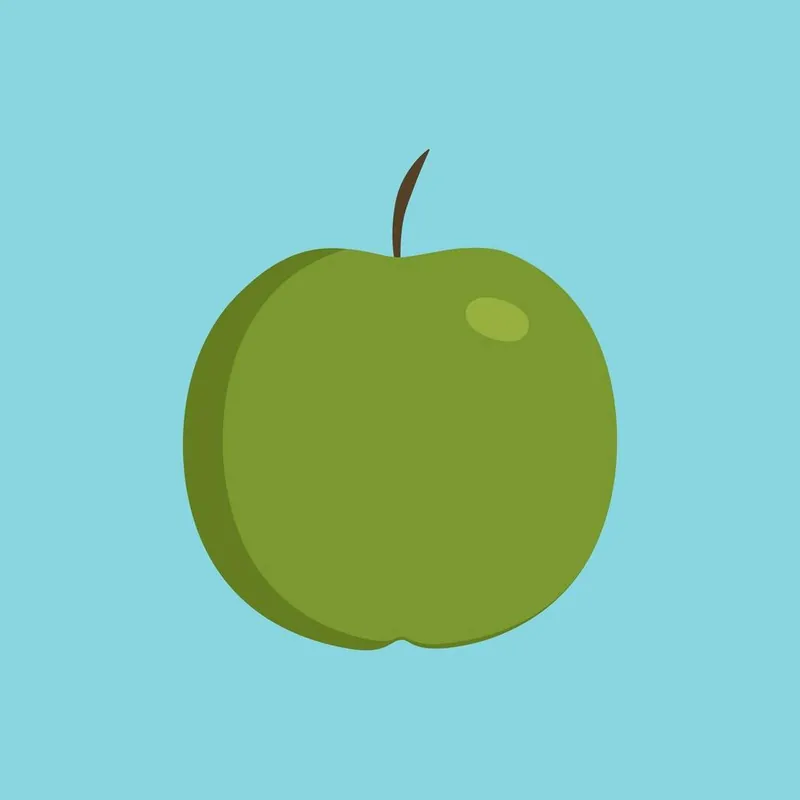 Green Apple Icon In Flat Design Original
