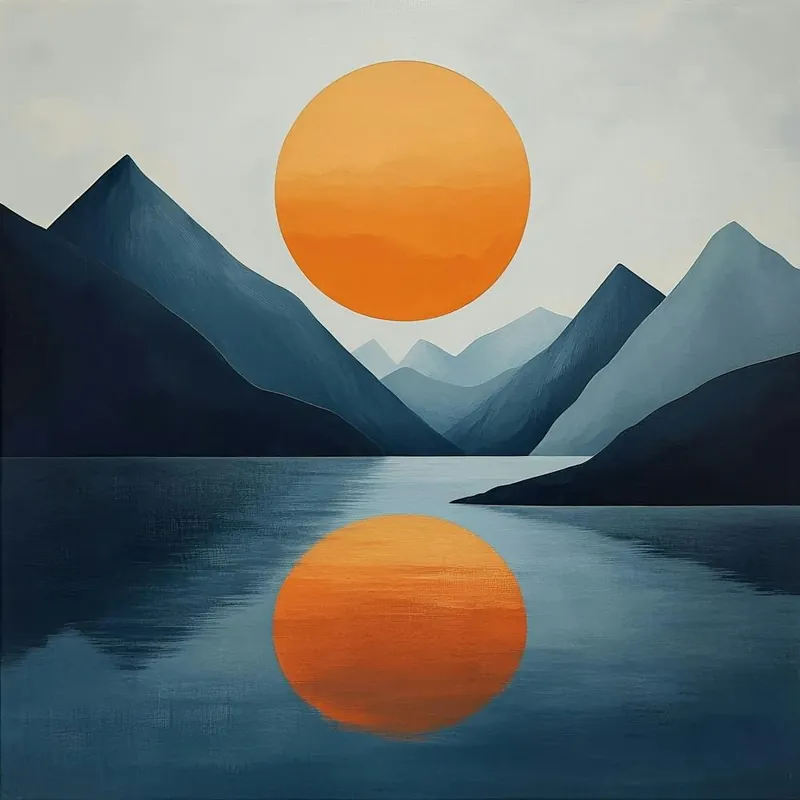 Budget Sunset In The Mountains Art