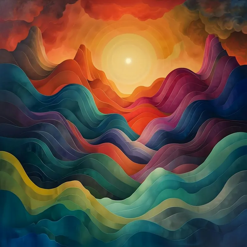Sunrise Over The Mountains, Pop Surrealism, Lowbrow Affordable