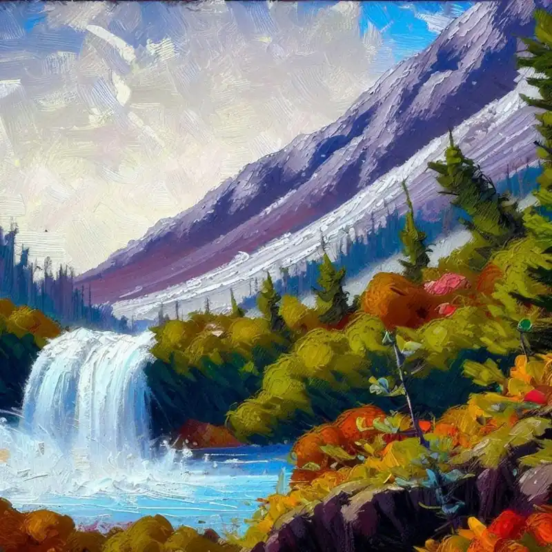 Waterfall in the mountains with stunning nature 7 Modern
