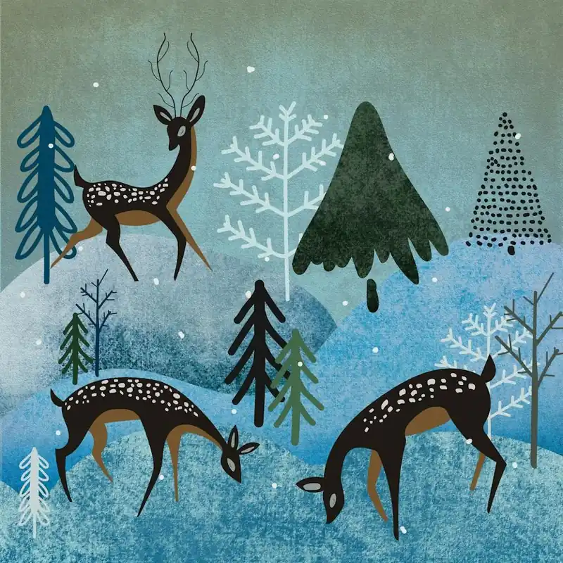 Deer In The Snow Clearance