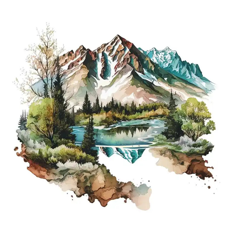 Watercolor Landscape Painting 3 Seasonal Sale