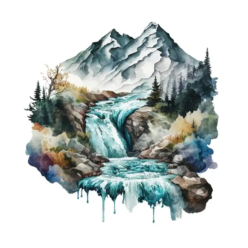 Waterfall Watercolor Painting 3 Wholesale