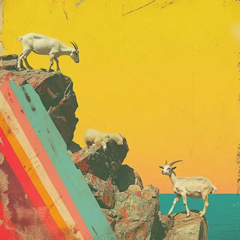 No Minimum Order Mountain Goat Rainbow Collage 3