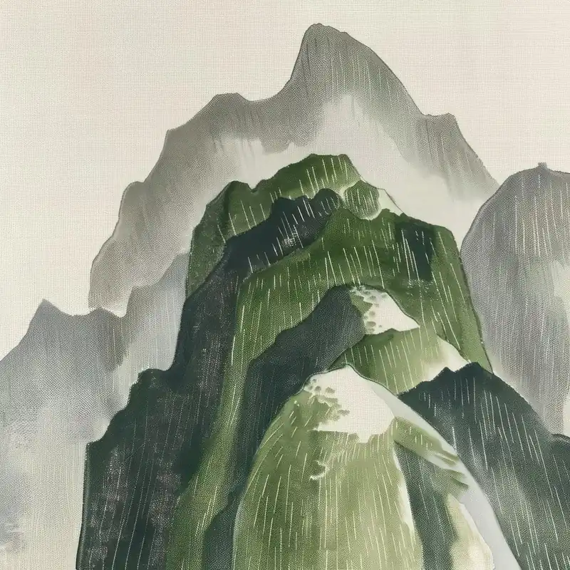Japanese Watercolour Of Mount Nantai 7 Today Only