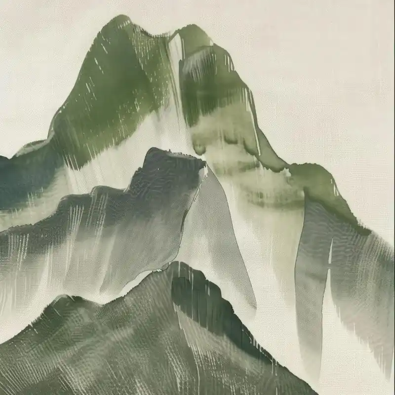 Japanese Watercolour Of Mount Oyama 1 Super Sale