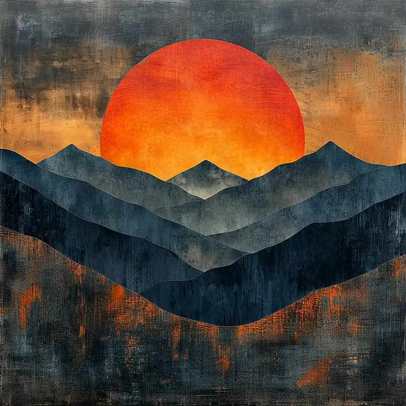 Fast Shipping Sunset In The Mountains