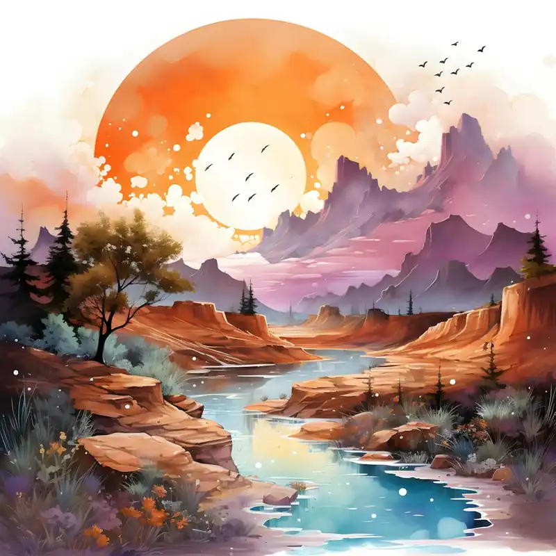 Vibrant Horizons Abstract Landscape Art Next Day Delivery