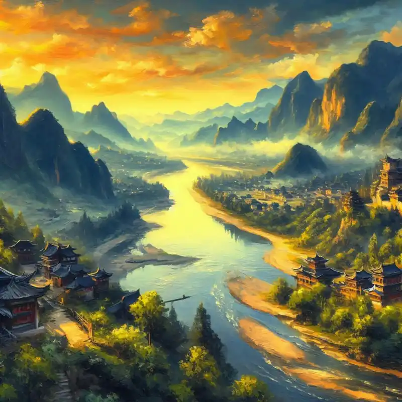 Last Chance River Mountains Town Village