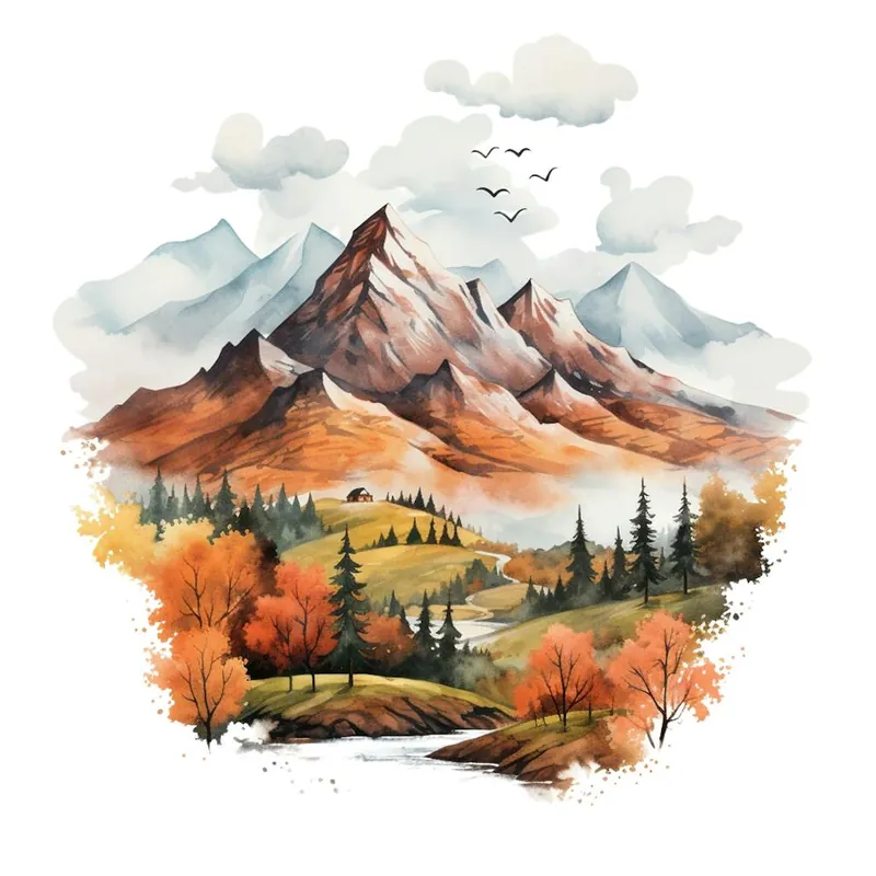 Watercolor Landscape 16 High Quality