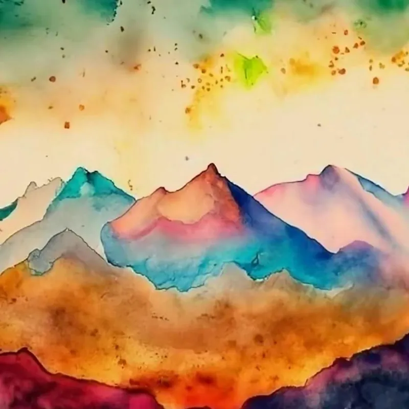 Watercolor Mountains Same Day Shipping