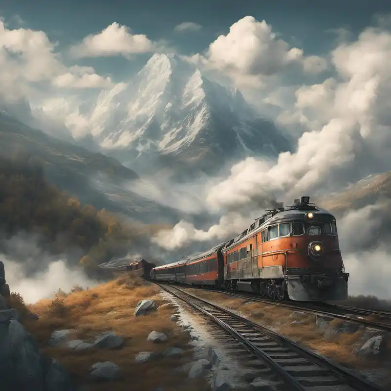 Train In The Mountains Modern