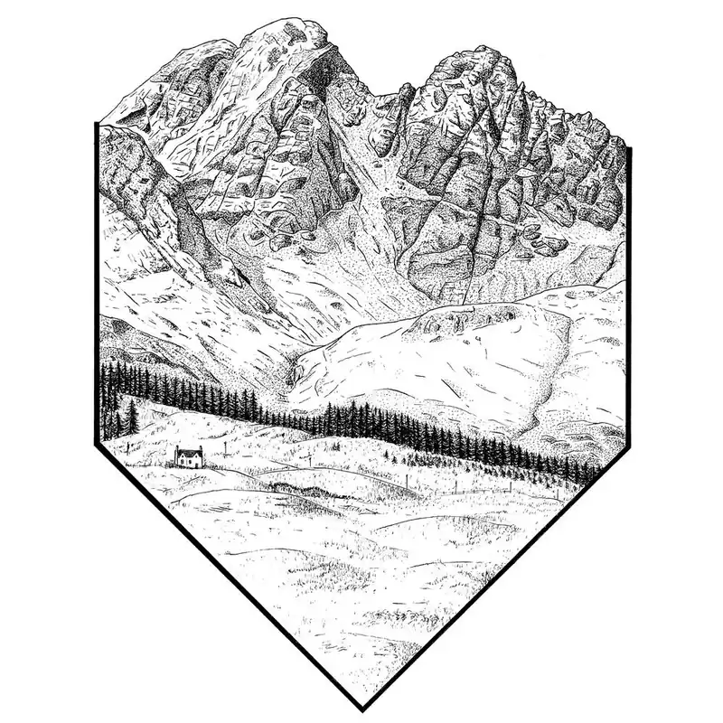 Trending Scotland Skye Landscape Mountain Munro Bagger Gift for Hiker Blà Bheinn Blaven Outdoor Illustration