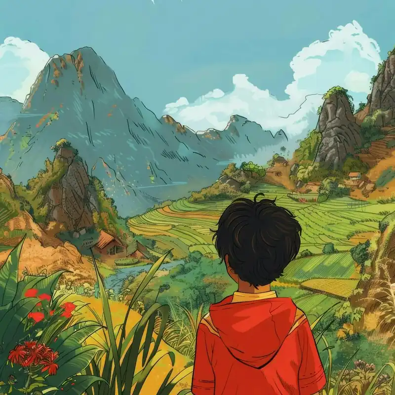 Super Sale Boy Looking At The Mountains