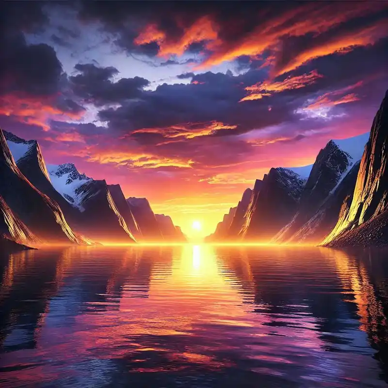 Clearance Fjord Sunset