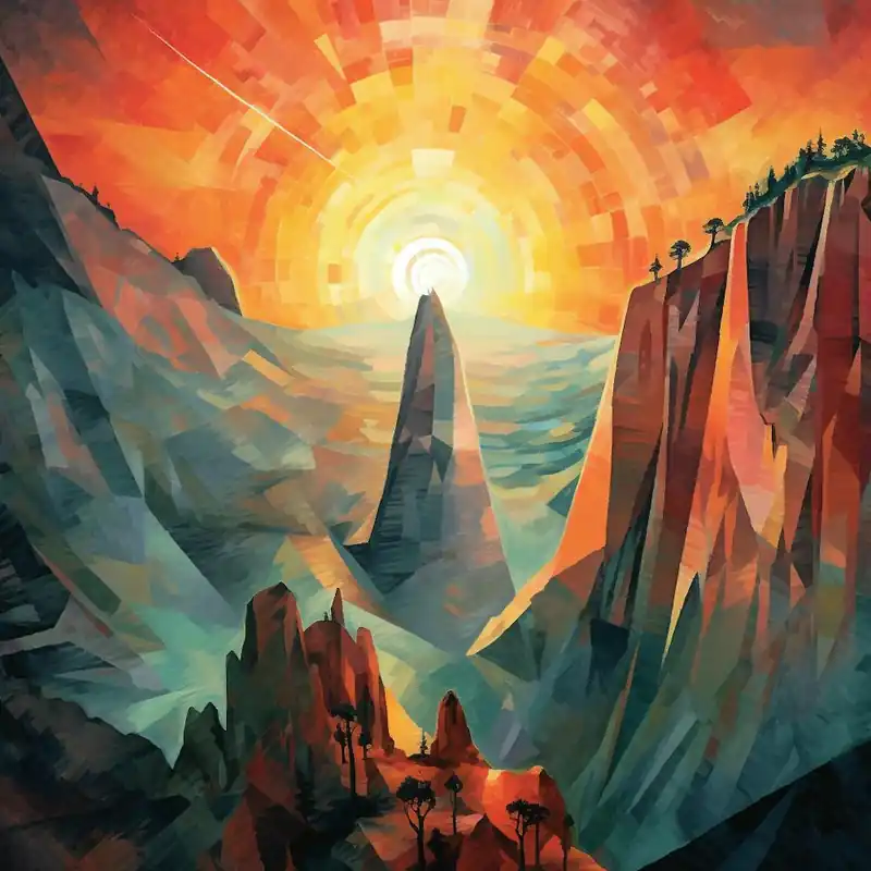 Sunset In The Mountains Direct From Factory