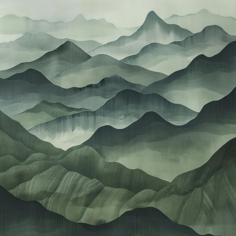 Worldwide Shipping Japanese Watercolour Of Mount Hakusan 2