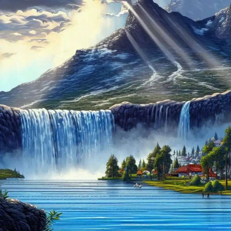 Waterfall in the mountains with stunning nature 1 Affordable