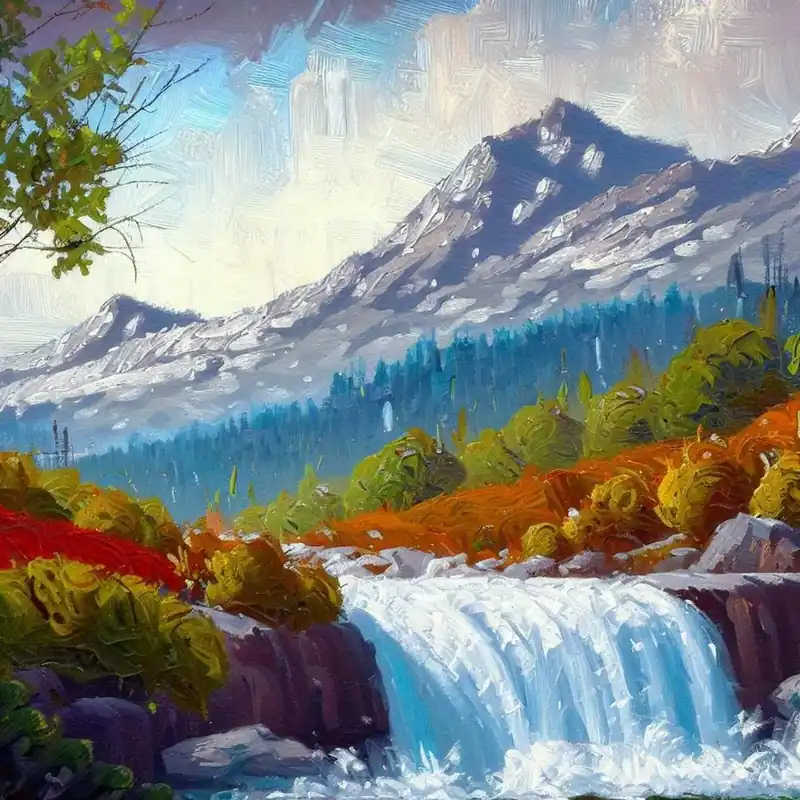Waterfall in the mountains with stunning nature 6 Same Day Shipping