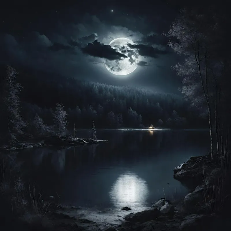 Buy Online Full Moon Over Lake 1