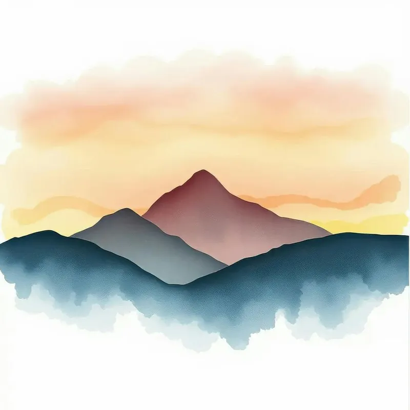 Watercolor Mountains 3 Genuine