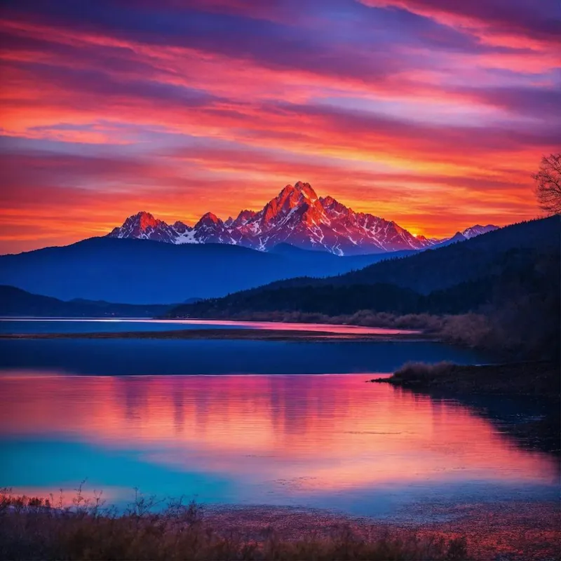 Sunset Over The Mountains Instant Buy