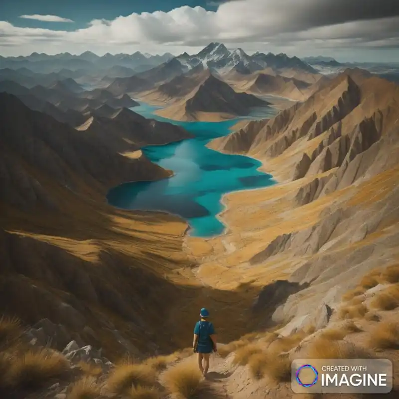 Worldwide Shipping looking over the mountains at a lake