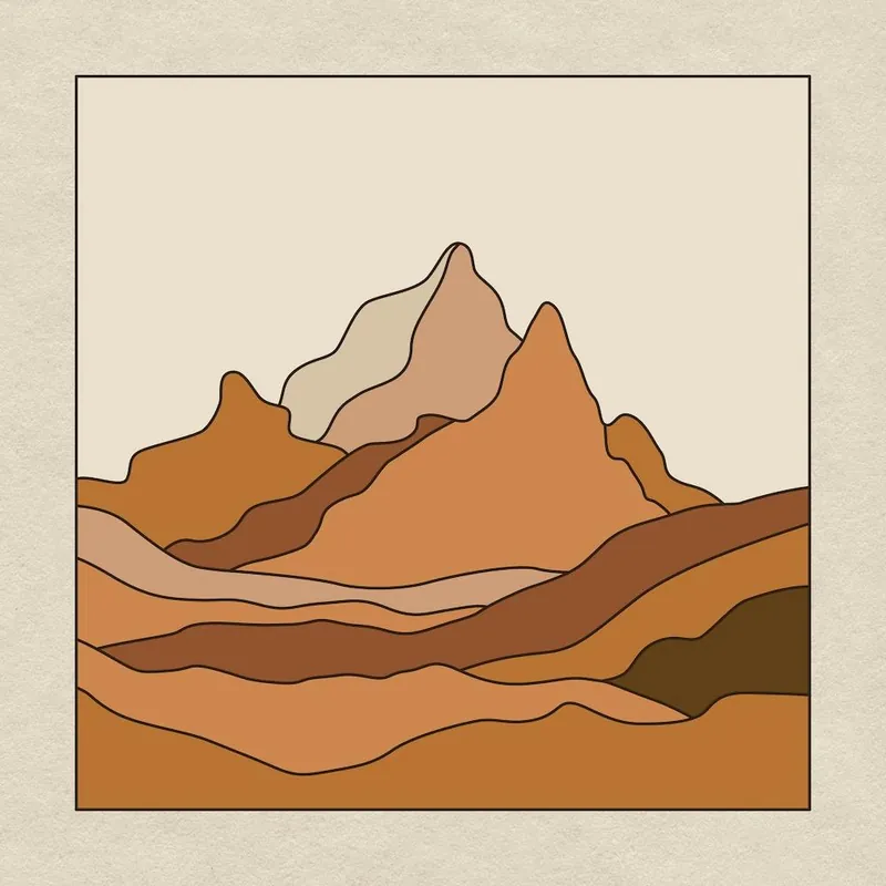 Warranty Included Colorblock Mountain Peaks Square