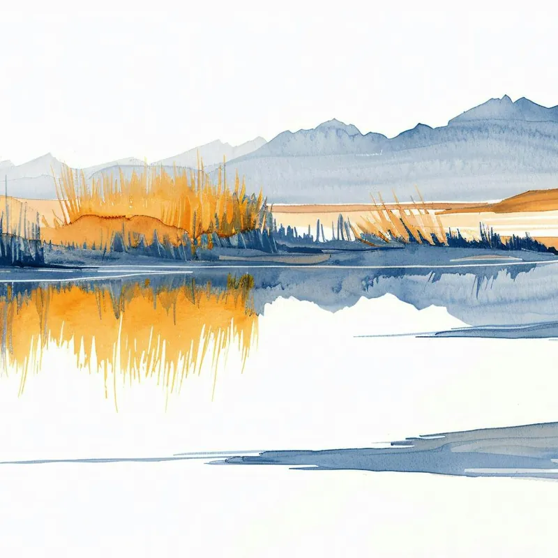 Watercolor Of A Lake Free Shipping