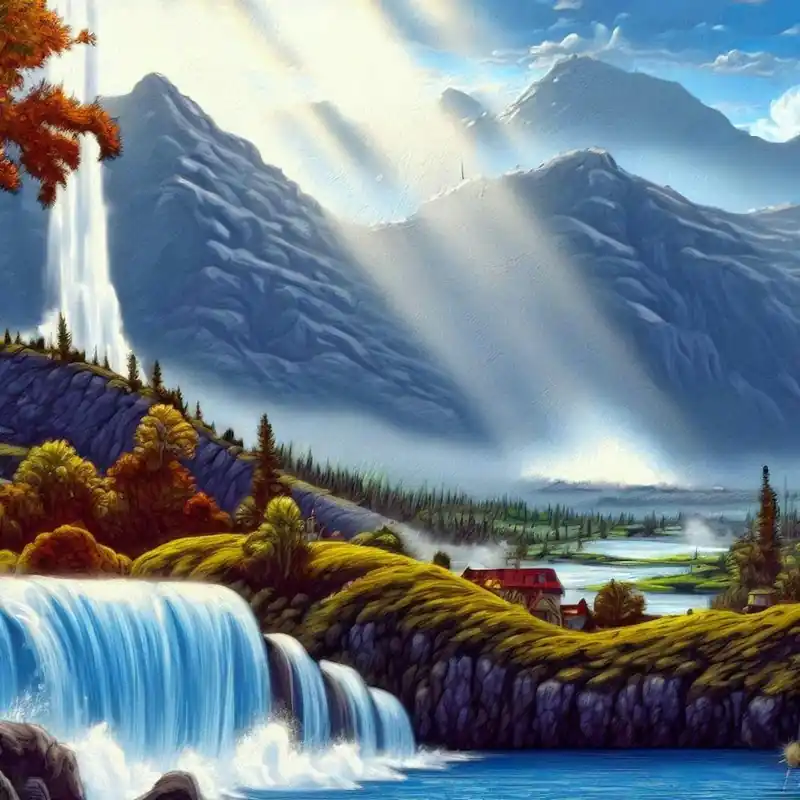 Weekend Sale Waterfall in the mountains with stunning nature 2