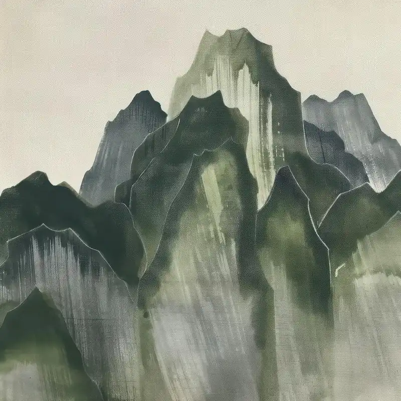 Japanese Watercolour Of Mount Mizugaki 4 Save Now