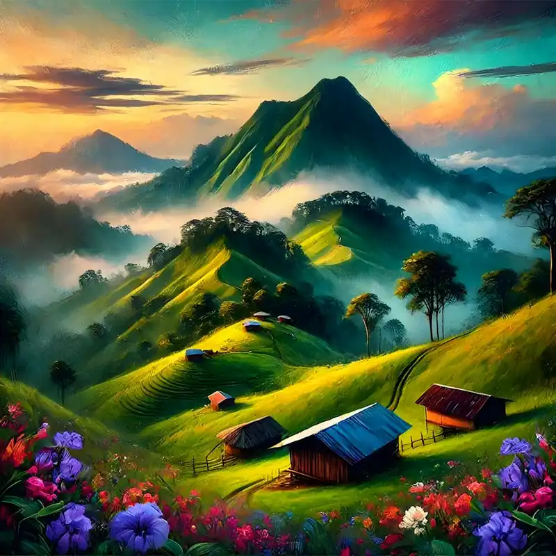 Enchanted Mountains Of Chalatenango, El Salvador A Captivating Digital Landscape Artwork Free Shipping