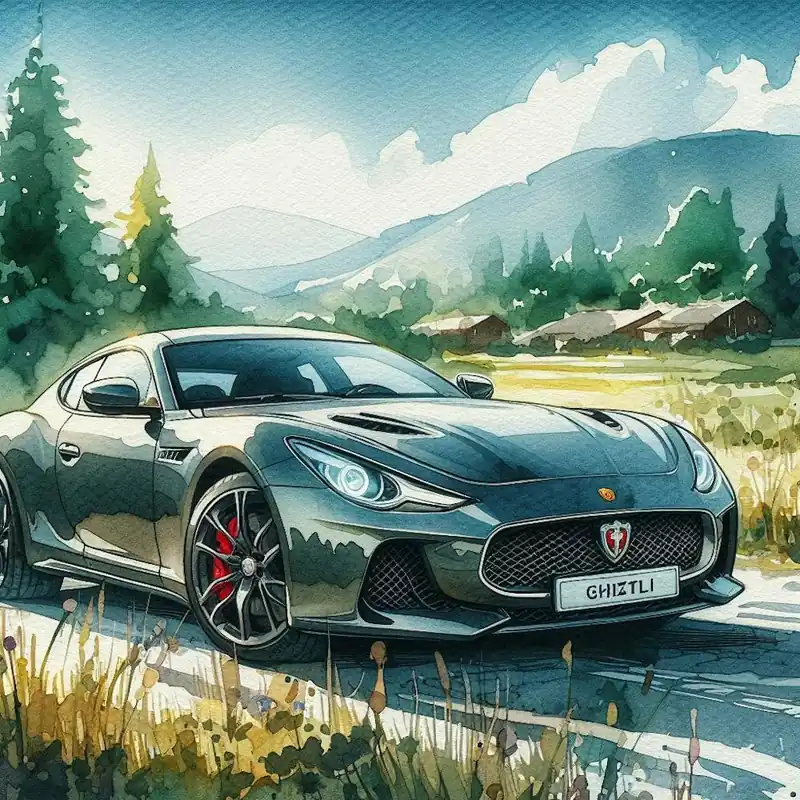 Special Offer Sports car in nature in Ghibli style