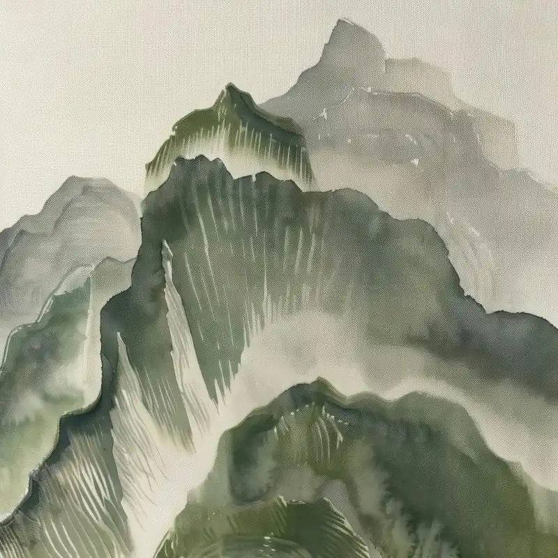 Japanese Watercolour Of Mount Kirigamine 4 Editor’s Pick