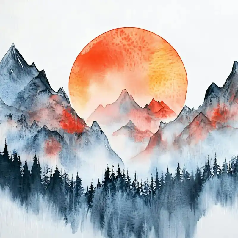 Watercolor Of Mountains 2 Must Have