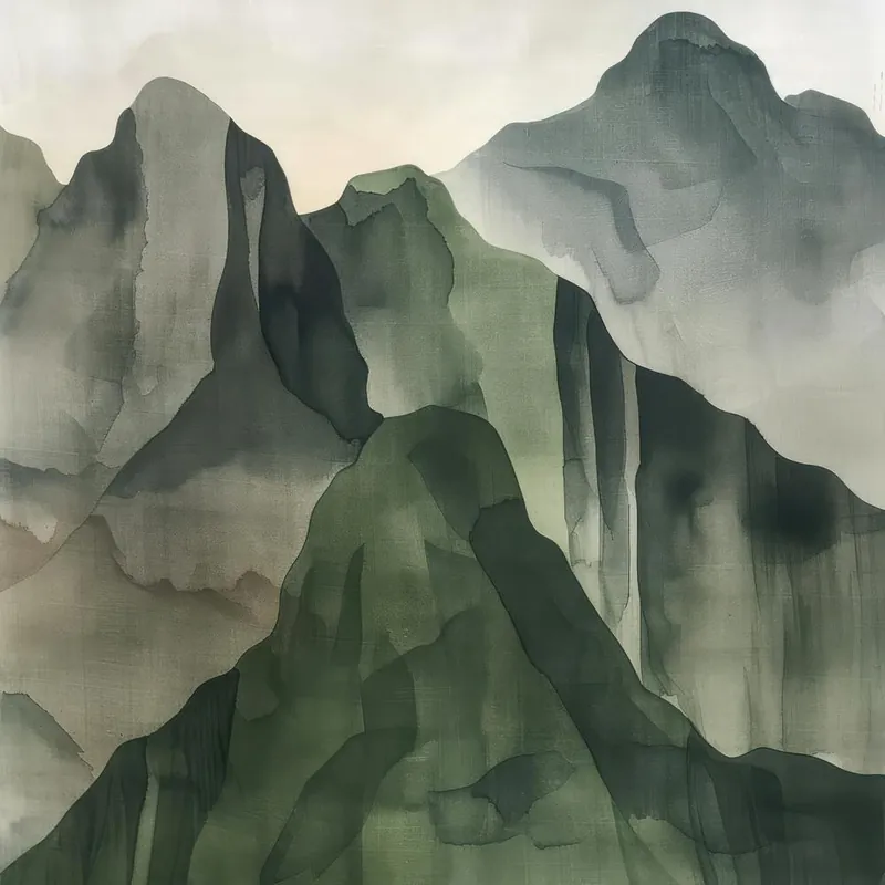 Crafted Japanese Watercolour Of Mount Hakusan 4