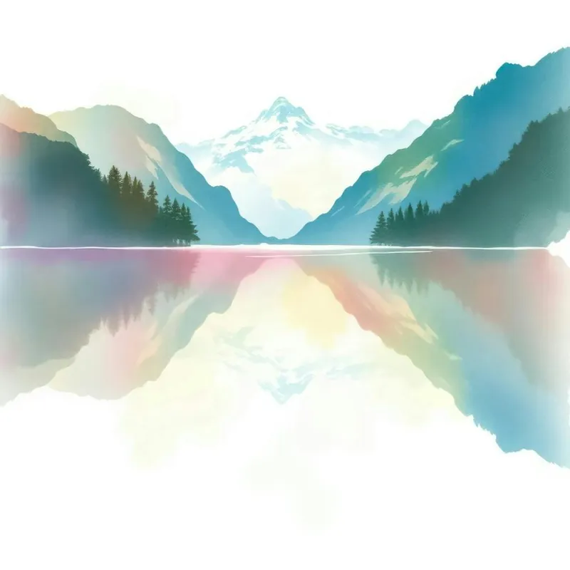 Today Only Watercolor Mountain Landscape 1