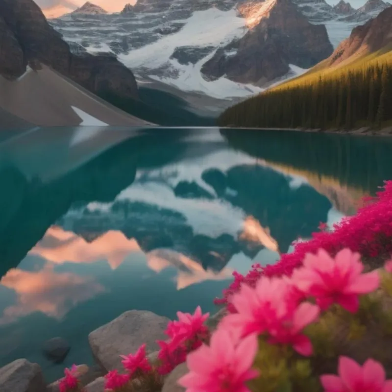 Sunset At Lake Banff Top Pick