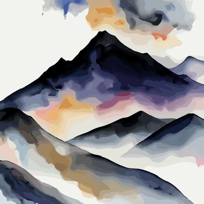 Watercolor Mountains 7 Direct From Manufacturer