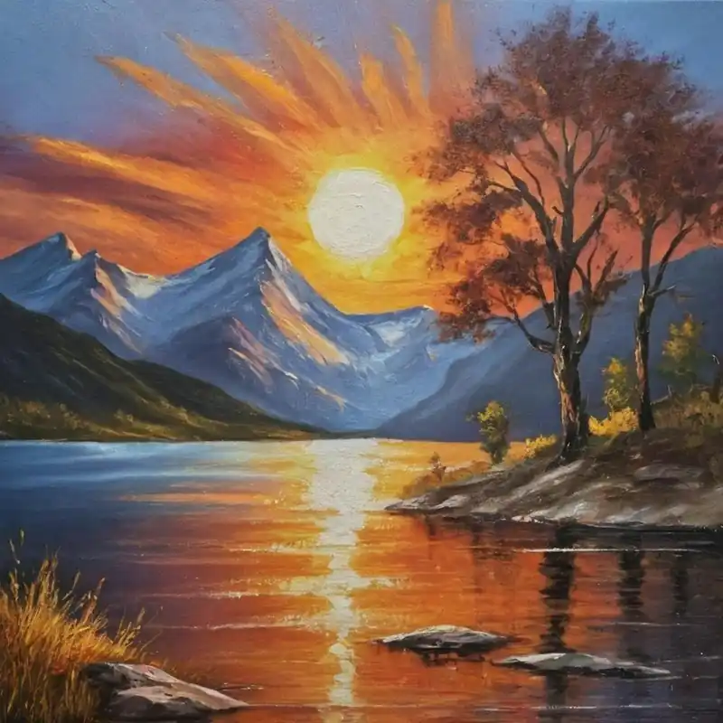 Sunset Over Lake Super Sale