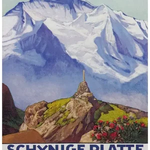 Top Rated Schnige Plateau Interlaken, Switzerland Vintage Travel Poster
