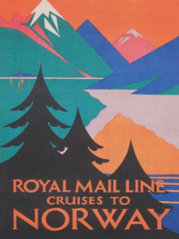 Royal Mail Line Cruises To Norway Vintage Travel Poster Direct From Factory