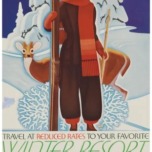 Winter Resort Vintage Travel Poster Bargain
