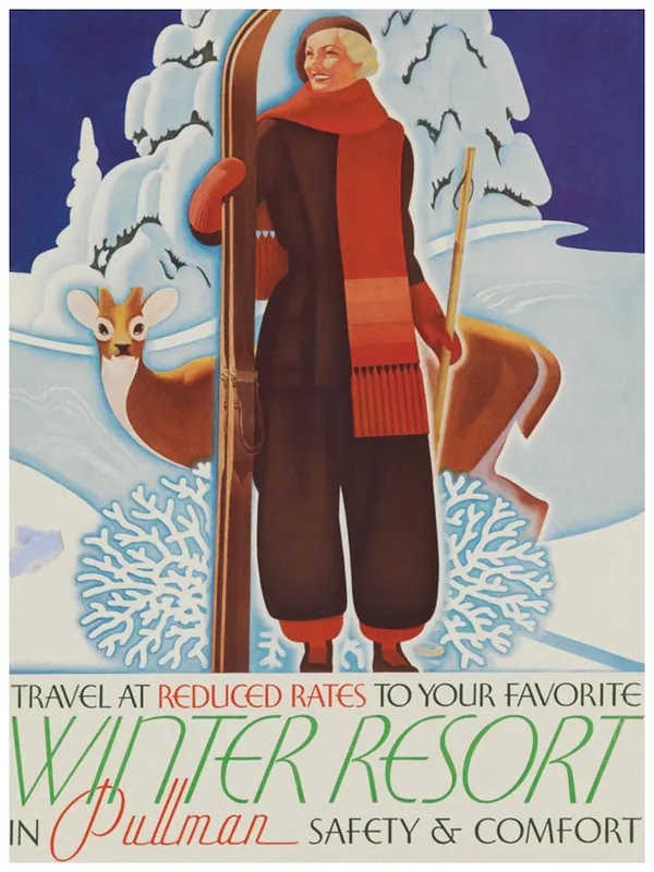 Winter Resort Vintage Travel Poster Bargain