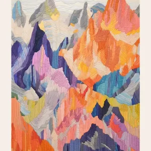 Zugspitze Germany 2 Colourful Mountain Illustration Poster Modern