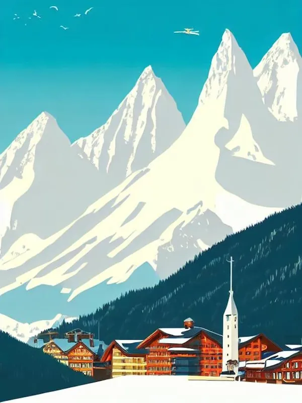 Time-Limited Kitzsteinhorn 2, Austria Midcentury Vintage Skiing Poster